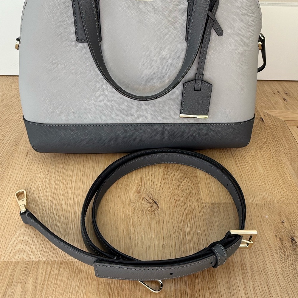 Kate Spade Gray Dome Handbag with Removable Strap
